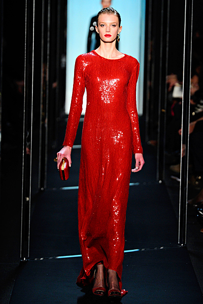 Ретро дълга рокля в червено Есен-Зима 2011 Diane von Furstenberg