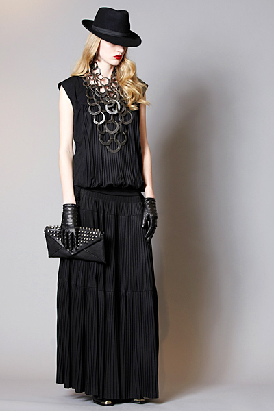 Черна дълга рокля с ниска талия Предесенна колекция Kenzo 2011
