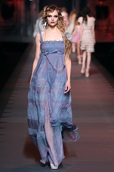 Синя дълга рокля Dior Есен-Зима 2011