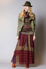 Линеарна дълга пола, блуза и кожено яке Предесенна колекция Kenzo 2011