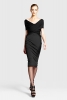 Вталена рокля под коляното в черно с V деколте Предесенна колекция Icons от Diane von Furstenberg 2011