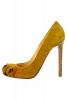 Красиво украсени обувки жълти на ток Christian Louboutin Есен-Зима 2011