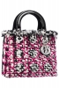 Знакова чанта Dior текстил бяло, черно и розово Есен 2011