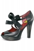 Отворени обувки на ток черна кожа с панделка Kenzo Есен 2011