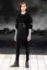 Черно палто до коляно с колан на кръста Есен-Зима 2011 Chanel