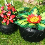 Идеи-за-градински-декорации-със-стари-гуми