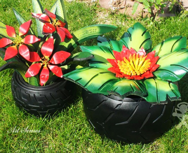 Идеи-за-градински-декорации-със-стари-гуми