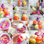 Боядисване на яйца с лак за нокти