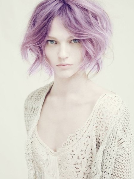пастелно лилава коса