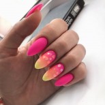 омбре в цикламено и жълто