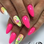 маникюр жълто и цикламено