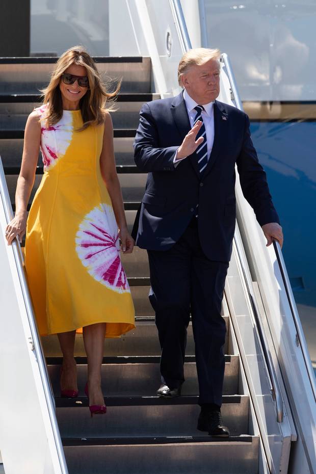 Мелания Тръмп жълта рокля