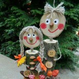 градински човечета от пънче