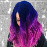 лилава коса с цикламено