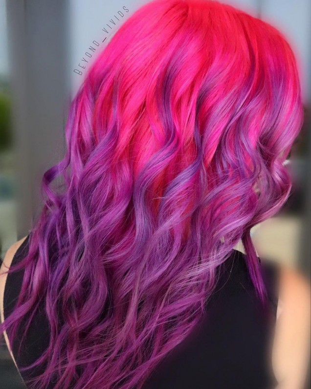Модерен лилав цвят за коса