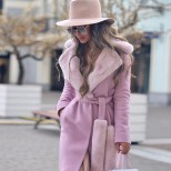 розово палто с колан
