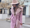 розово палто с колан