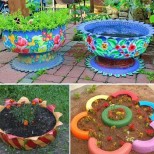 идеи за градината от гуми
