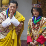 кралят и кралицата на Бутан