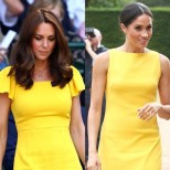 Кейт и Меган жълта рокля
