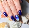 Къси нокти сини маникюри за морето