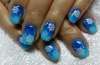 сини нокти със звездички