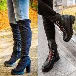 дънки с висок ботуш