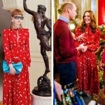 Кейт Мидълтън яркочервена рокля