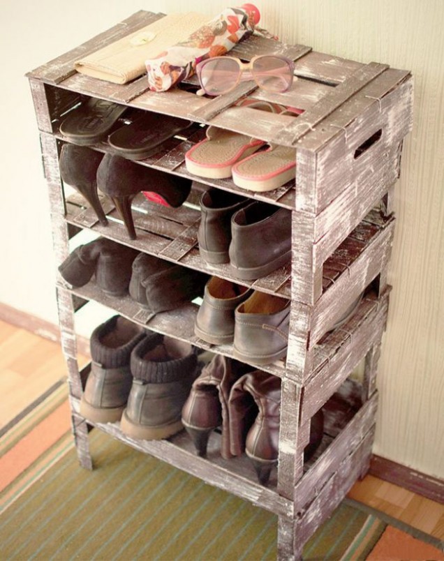 шкаф за обувки от щайги