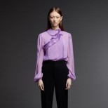 прозрачна лилава блуза