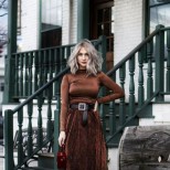 кафява зимна рокля