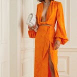 модерна оранжева рокля
