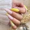 жълт френч дълги нокти