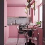 розова кухня в панелка