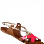 Равни сандали със сребристи каишки и розов акцент Dior Пролет-Лято 2012