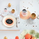 Великденско яйце в златисто и украса за масата с брокат