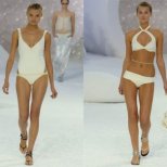 Бял бански 2 части Karl Lagerfeld 2012