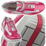 Лачени спортни обувки розово и бяло Prada 2012