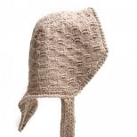 Плетена шапка тип качулка бежова Rochas есен-зима 2011