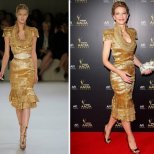 Кейт Бланшет в златиста елегантна рокля Alexander McQueen