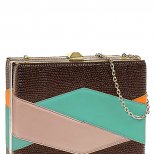 Квадратна твърда чанта в кафяво и синьо Etro Пролет-Лято 2012