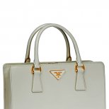 Чанта с къси дръжки от бяла кожа Prada Пролет-Лято 2012