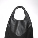 Много голяма чанта кожа и велур в черно от Helmut Lang Зима 2011/2012