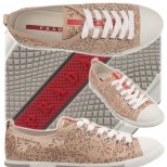Спортни обувки Prada в бежово с изрязана кожа 2012