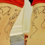Татуировка карта на света