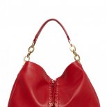 Червена кожена чанта с декоративни връзки Trussardi Зима 2011/2012