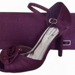 Коктейлна малка чанта и обувки отворени в лилаво