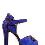 Обувки на висок ток с платформа с декоративни копчета синьо и лилаво Chrissie Morris пролет-лято 2012