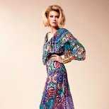 Дълга ефирна рокля с многоцветен десен Предпролетна колекция Blumarine за 2012