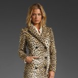Палто над коляното леопардов принт с два реда копчета Juicy Couture зима 2011 2012